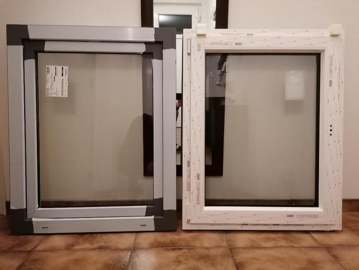 chassis PVC gris 100 x 80 cm double vitrage, Bricolage & Construction, Vitres, Châssis & Fenêtres, Neuf, Autres types, 80 à 120 cm