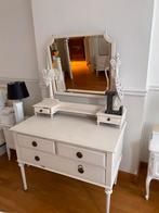 Table avec mirroir blanc vintage (option chaisse), Enlèvement, Utilisé