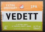 Étiquette de bière Vedett extra IPA Duvel Moortgat 11t1, Envoi, Utilisé, Duvel