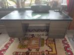 vintage metalen industrieel bureau groen, Huis en Inrichting, Ophalen, Gebruikt, Bureau