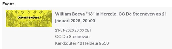 Tickets William Boeva, Tickets & Billets, Concerts | Autre, Janvier