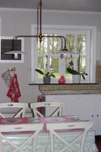 Éclairage en cuivre/verre, Maison & Meubles, Enlèvement, Comme neuf, Verre, Landelijk/cottage