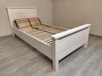 Stevig éénpersoonsbed met verstelbare lattenbodem., Enlèvement, Blanc