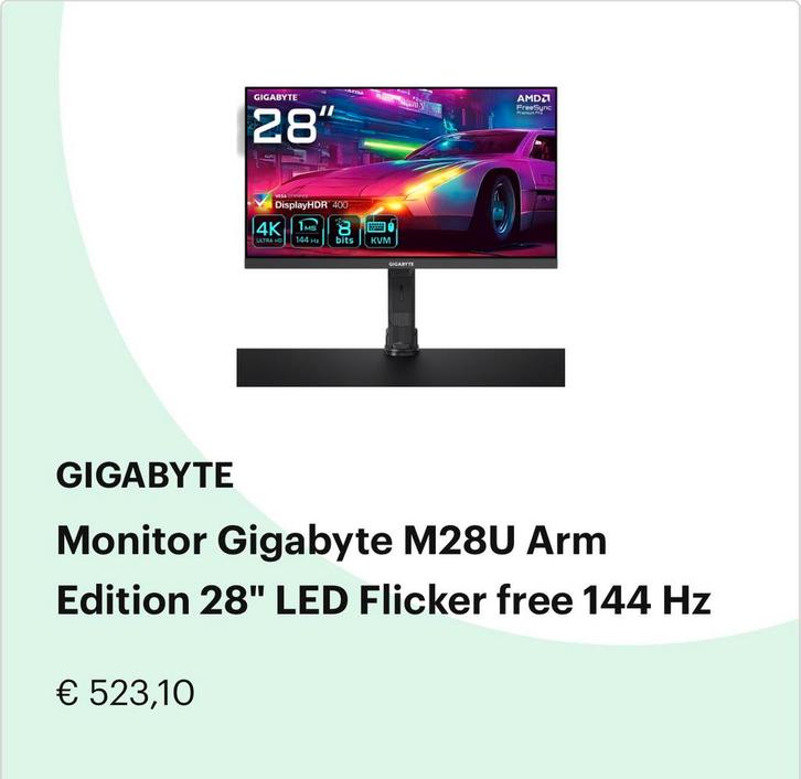 Monitor - Gigabyte M28U (Arm edition), Computers en Software, Monitoren, Zo goed als nieuw, Gaming, Ophalen