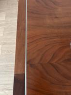 Houten tafel met op de zijkant zilvere bies, Huis en Inrichting, Tafels | Eettafels, Ophalen, Zo goed als nieuw