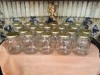 Glazen bokalen met schroefdeksel 550 cl  22st, Ophalen, Zo goed als nieuw, Glas, Pot, Bus of Blik