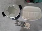 Le Creuset Gietijzeren fondueset met 6 porseleine borden, Ophalen, Gebruikt, Fondueset