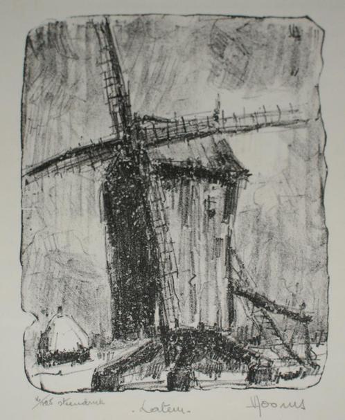 Vic Dooms (1912-1994): Molen Latem (38 x 46 cm), Antiquités & Art, Art | Lithographies & Sérigraphies, Enlèvement ou Envoi