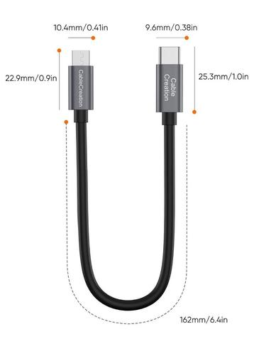 CableCreation For E-Bike Micro USB A naar USB-C, Télécoms, Enlèvement ou Envoi, Comme neuf, Fil ou câble, Autres marques