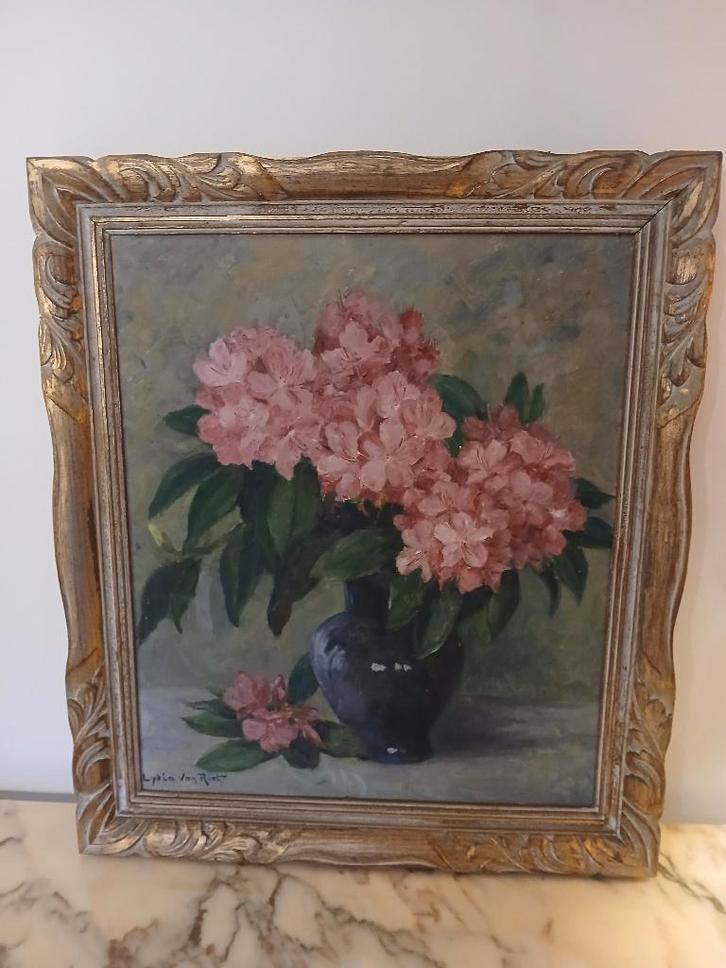 Schilderij, stilleven met bloemen, Antiquités & Art, Art | Peinture | Classique, Enlèvement