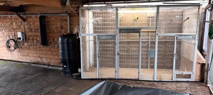 Volière, Dieren en Toebehoren, Vogels | Hokken en Kooien, Gebruikt, Volière, Aluminium, Ophalen of Verzenden