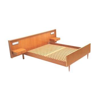 Vintage design 2-persoonsbed & nachtkastjes jaren '60 retro beschikbaar voor biedingen