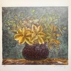1984 kleurenlithografie herfstboeket Yolande Bogaerts , Antiek en Kunst, Kunst | Litho's en Zeefdrukken, Ophalen of Verzenden