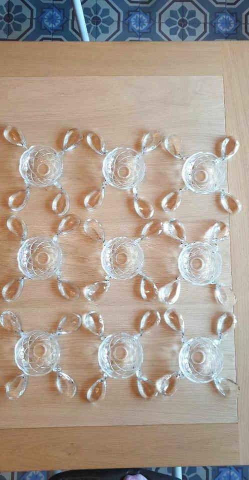 Lot nr. 2 van onderdelen voor glazen kroonluchters, Huis en Inrichting, Lampen | Kroonluchters, Gebruikt, Glas, Ophalen