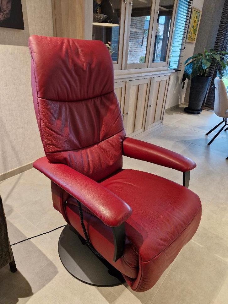Elektrische Design Relaxzetel, Maison & Meubles, Canapés | Salons, Comme neuf, Une personne, Cuir, Enlèvement