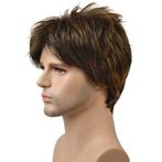 Mannenpruik kort model in laagjes met roodblonde plukjes, Verzenden, Nieuw, Pruik of Haarverlenging