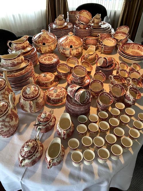 Engels servies Avon Scenes Palissy rose - authentiek, Antiquités & Art, Antiquités | Services (vaisselle) pièces, Enlèvement