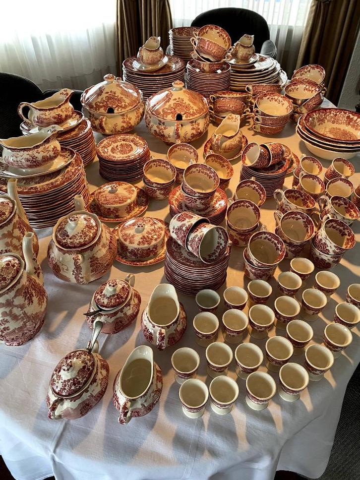 Engels servies Avon Scenes Palissy rose - authentiek, Antiek en Kunst, Antiek | Servies los, Ophalen