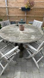 Ronde tuintafel. 130cm, Tuin en Terras, Ophalen, Gebruikt, Rond, Hout