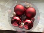 8 kerstbollen rood.  Samen 2€., Ophalen of Verzenden, Zo goed als nieuw