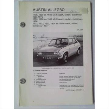 Austin Allegro Vraagbaak losbladig 1973-1977 #1 Nederlands