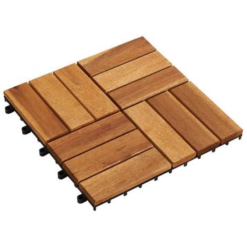 Carrelage terrasse bois d'acacia 30 x 30 cm