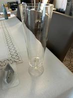 Glazen vaas in zwaar glas op voet, Glas, Ophalen of Verzenden, Zo goed als nieuw