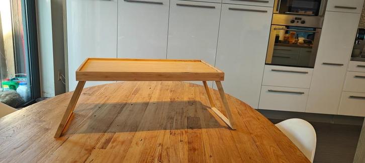 Bamboe bedtafeltje type Ikea RESGODS, Huis en Inrichting, Woonaccessoires | Dienbladen, Zo goed als nieuw, Overige materialen