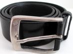Lederen riem zwart Erruti breed 3.8 cm lang 120 cm, Cerruti, Ophalen of Verzenden, 115 cm of meer, Riem of Ceintuur