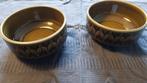 Duo identieke vintage schalen, olijfgroen, Ophalen of Verzenden