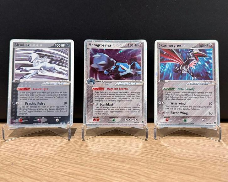 Pokémon - Absol (PK92), Metagross (PK95), Skarmory (PK98), Hobby en Vrije tijd, Verzamelkaartspellen | Pokémon, Zo goed als nieuw