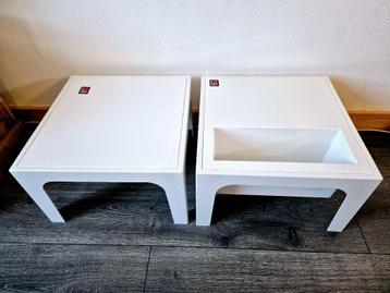 Lot 2 tables Flair blanches, Moins de 55 cm, Enlèvement, Autres matériaux, Moins de 45 cm