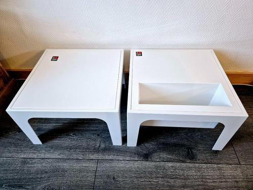 Set van 2 witte Flair-tafels, Huis en Inrichting, Tafels | Bijzettafels, Zo goed als nieuw, Vierkant, Minder dan 45 cm, Minder dan 55 cm
