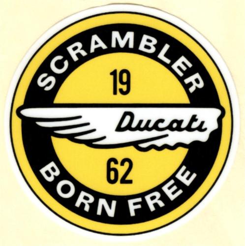 Ducati Scrambler 1962 Born Free sticker, Motoren, Accessoires | Stickers, Verzenden