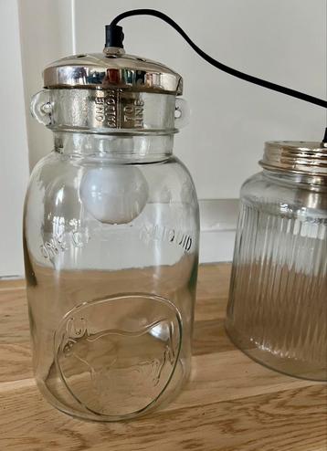 Design Masan Jar Chandelier with six different sized jars, Enlèvement, Comme neuf, Métal, Modern chandelier design