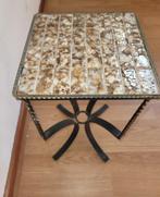 Superbe petite table d'appoint carrée fer forgé avec faience, Enlèvement, Comme neuf