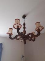 Mooie houten lamp met 5 lampen, Comme neuf, Enlèvement