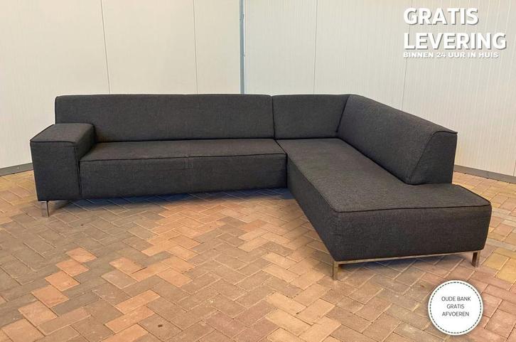 GRATIS LEVERING HEEL BE Montel Donkergrijs Hoekbank, Huis en Inrichting, Zetels | Zetels, Zo goed als nieuw, Hoekbank, Vierpersoons of meer