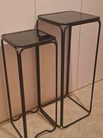 2 bijzettafeltjes, Huis en Inrichting, Tafels | Bijzettafels, Ophalen, Zo goed als nieuw, Glas