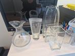 Partij glazen vazen, Ophalen, Gebruikt, Overige kleuren, Glas