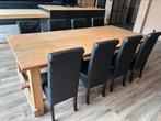 Massief eiken boerentafel  110 x 235   Hoogte 78, Ophalen