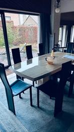 eettafel met stoelen, Huis en Inrichting, Ophalen, 100 tot 150 cm, Vintage, Zo goed als nieuw