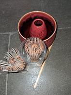 Matcha set : kom, houder, 2x whisk en bamboelepel., Enlèvement ou Envoi