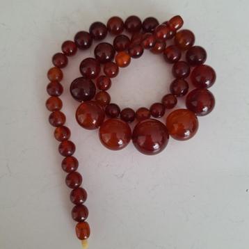 Antieke gemarmerde Bakeliet ketting,62 gramm, ca 1930s beschikbaar voor biedingen