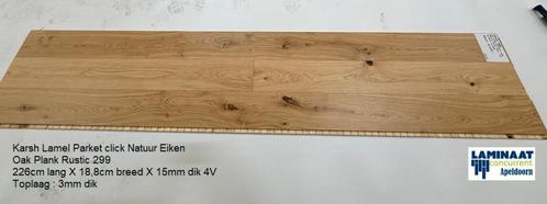 Lamel Parket click Oak Plank Rustic 299 15mm dik Natural Oak, Huis en Inrichting, Stoffering | Vloerbedekking, Nieuw, Parket, Bruin