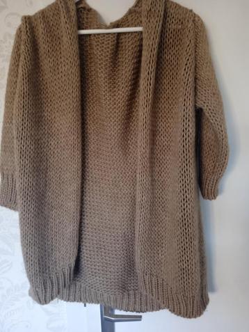 Nieuwe oversized gebreide gilet in kleur camel, Taille 38/40 (M), Autres couleurs, Enlèvement, Neuf