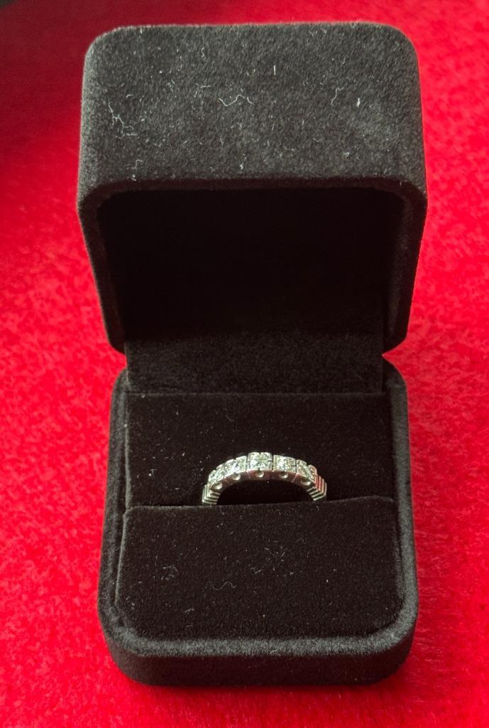 Vintage ring van witgoud en diamanten, Handtassen en Accessoires, Antieke sieraden, Ring, Goud, Met edelsteen, Ophalen of Verzenden