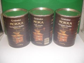 Oude lege blikken van Graindor Koffie, Enlèvement ou Envoi, Utilisé, Café, Autres marques
