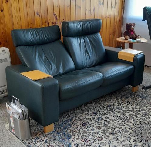 Lederen relax 2-zit Stressless, Huis en Inrichting, Zetels | Zetels, Zo goed als nieuw, Rechte bank, Tweepersoons, Hout, Leer