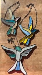 3 glas-in-lood vogels, Enlèvement, Comme neuf